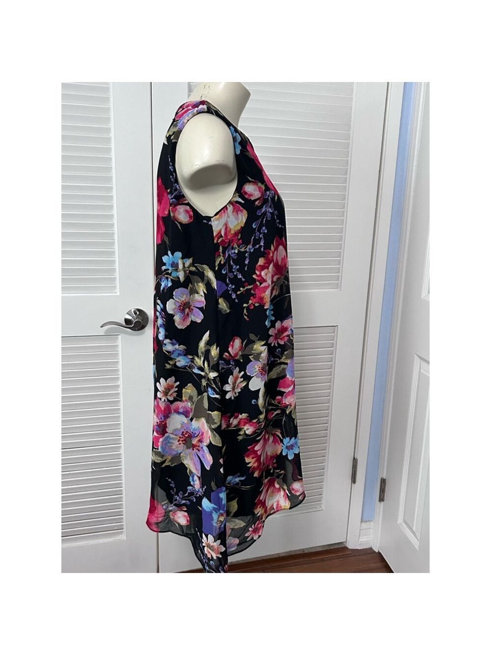 SL Fashions New York Dress Size 10 Black Floral - Picture 5 of 13